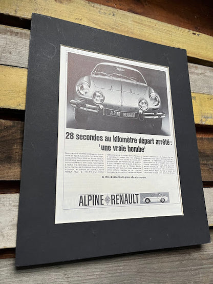 Vintage Renault Alpine 1960s advertising print