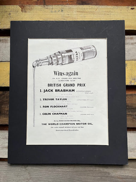 Esso vintage advertisement - Jack Brabham British Grand Prix Silverstone 1960