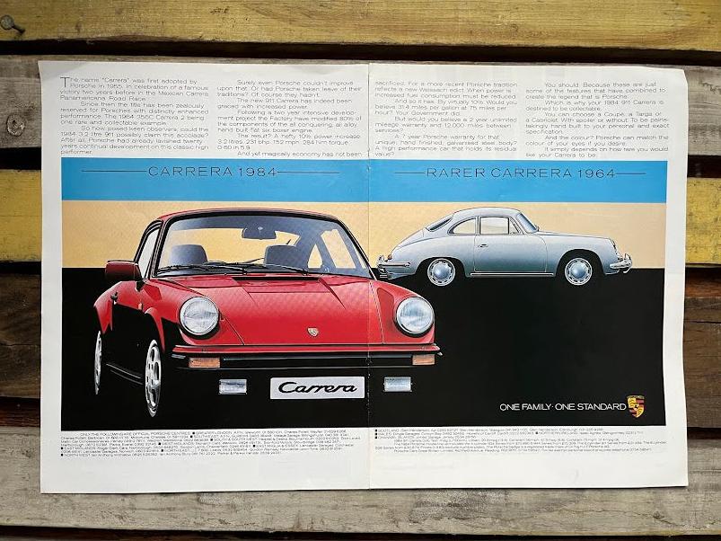 Vintage Porsche 911 Carrera advertising print 1984