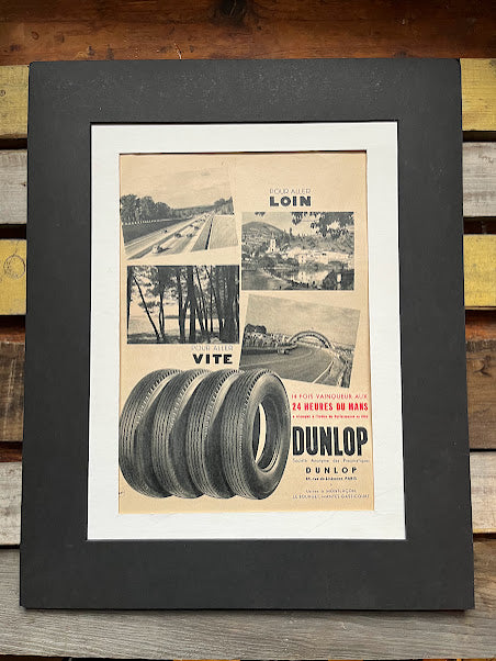 Vintage Dunlop Le Mans 24 hr race Advertisement Print - 1952