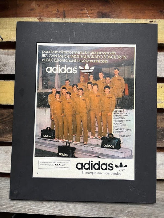 Vintage Adidas Sonolor Cycling team advertisement 1975 print