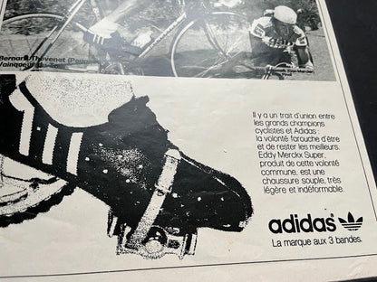 Vintage Adidas advertisement 1975 print Eddy Merckx