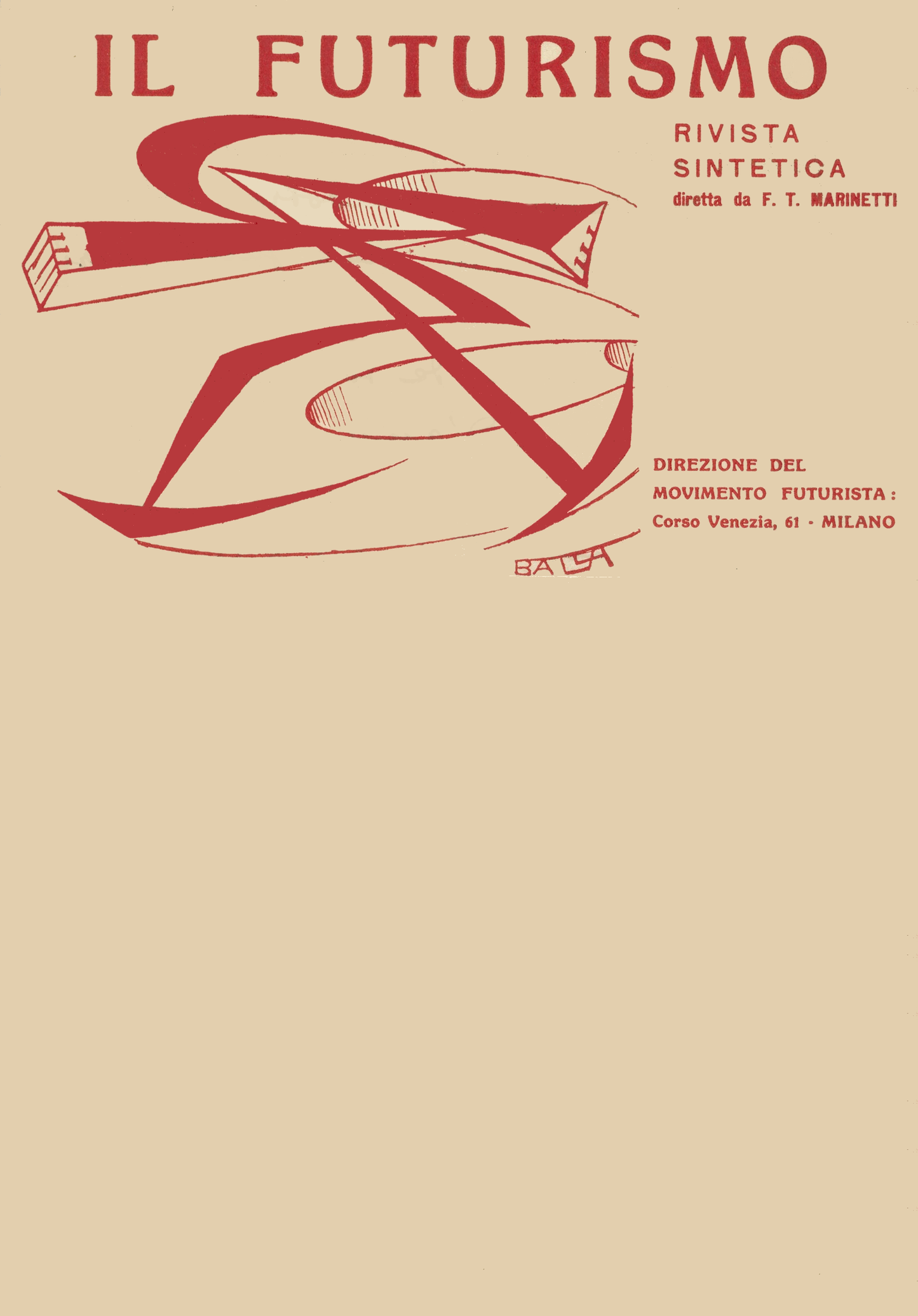 Il Futurismo letterhead, 1915 by Giacomo Balla