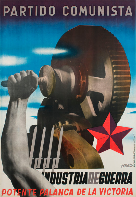 Spanish civil war Vintage Poster - Industria de Guerre c1936-39