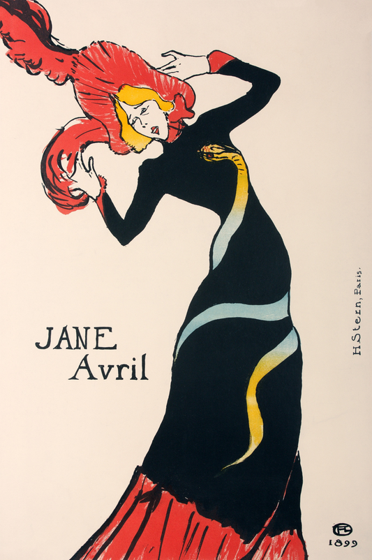 Vintage Advertising Poster - Jane Avril c1899 Henri de Toulouse Lautrec.