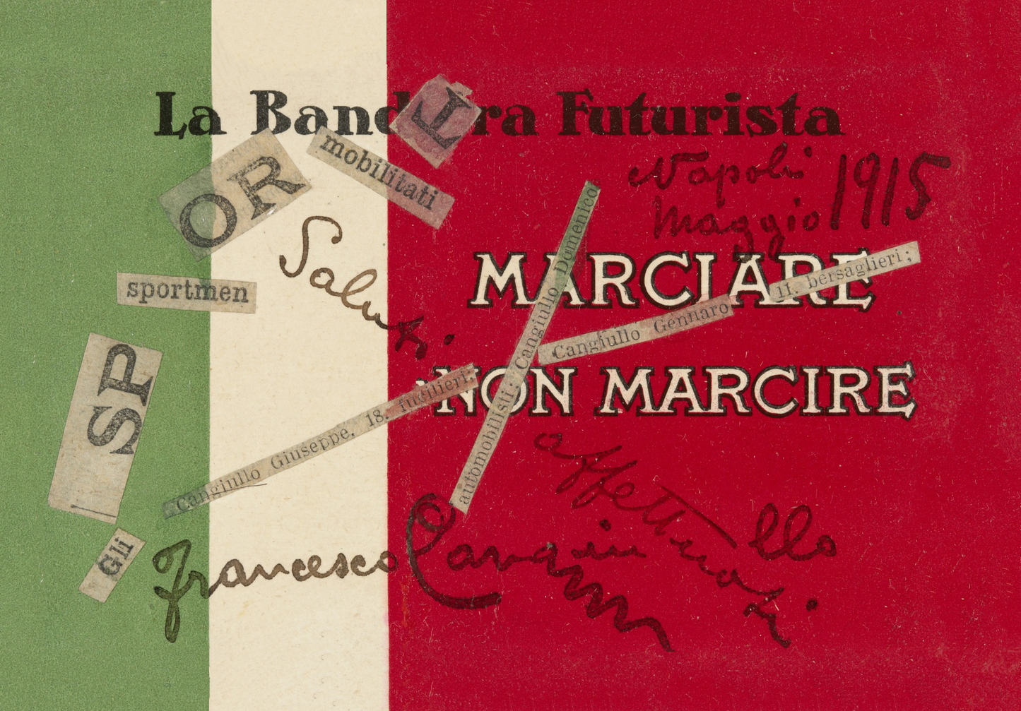 La Bandiera Futurista, 1915 by Francesco Cangiullo - Futurist poster c1915