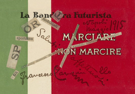 La Bandiera Futurista, 1915 by Francesco Cangiullo - Futurist poster c1915