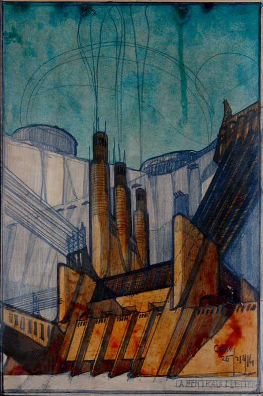 Antonio Sant'Elia - 'La Centrale Elettrica, Powerstation', Italy, 1914 vintage poster