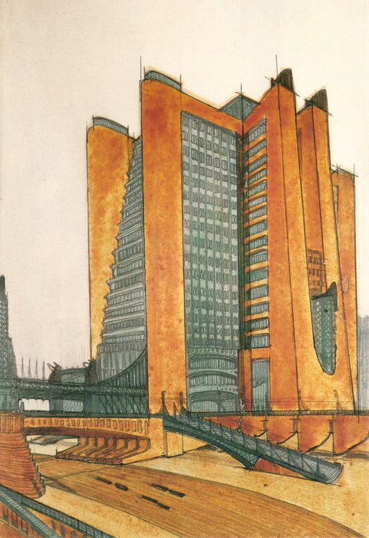 Antonio Sant'Elia - 'Citta Nuova', Italy, 1914 vintage poster