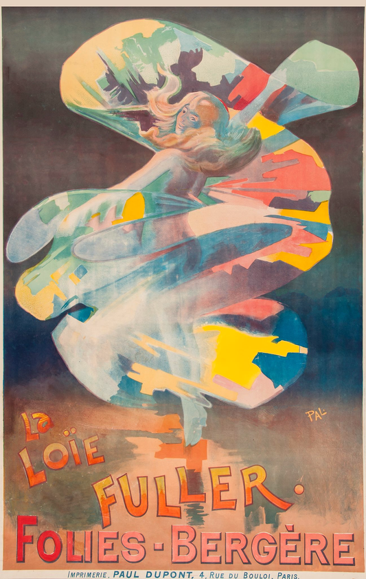 Vintage french advertising poster - La Loie Fuller Folies-Bergere, 1897 by Pal