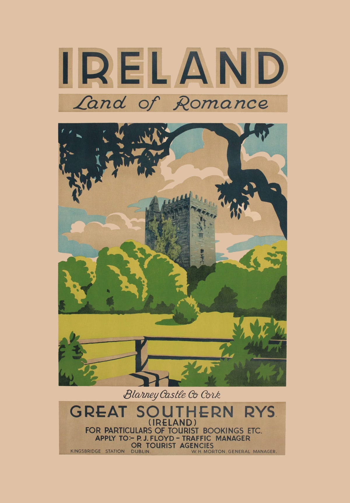 Ireland Land of Romance c.1930 - Blarney Castle Poster