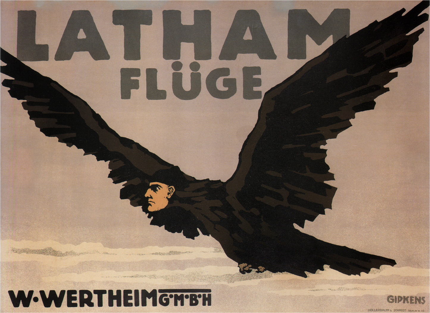 Vintage aviation Poster Latham Fluge c1909