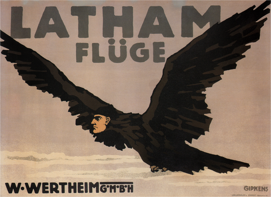 Vintage aviation Poster Latham Fluge c1909