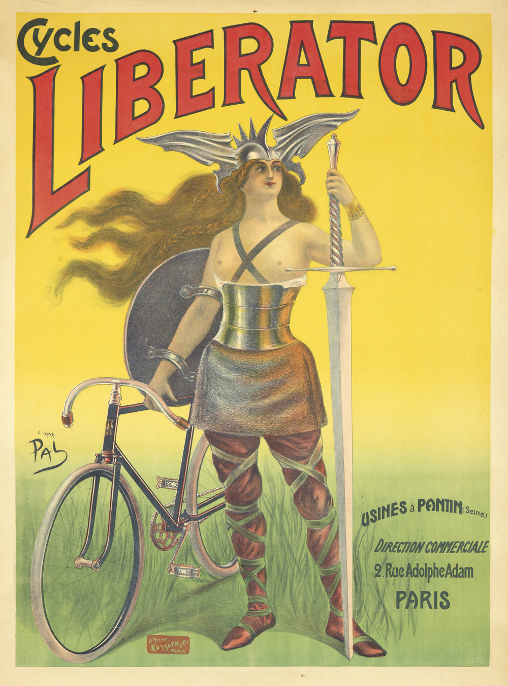 Vintage Liberator cycles poster by Pal c1899