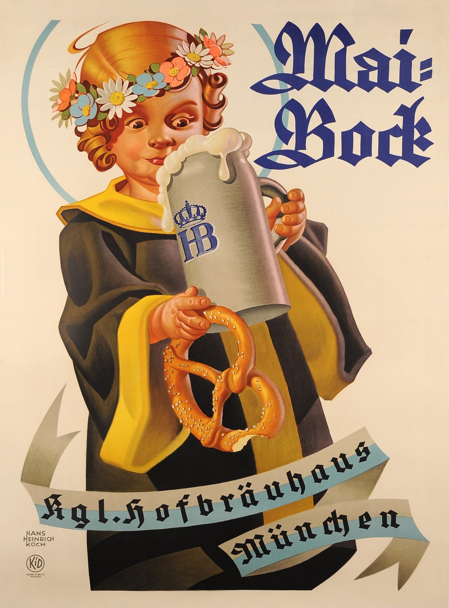 Vintage Advertising Poster - Mai Bock Beer, Germany