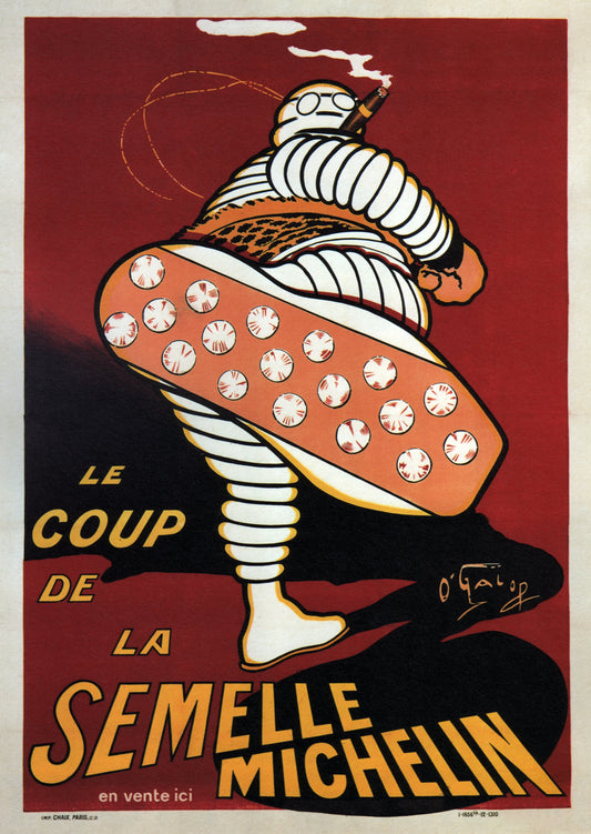 Michelin vintage poster c1913 Le Coup de la Semelle Michelin
