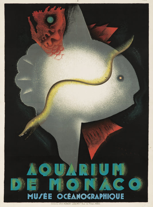 Aquarium de Monaco vintage poster c1926, Jean Carlu