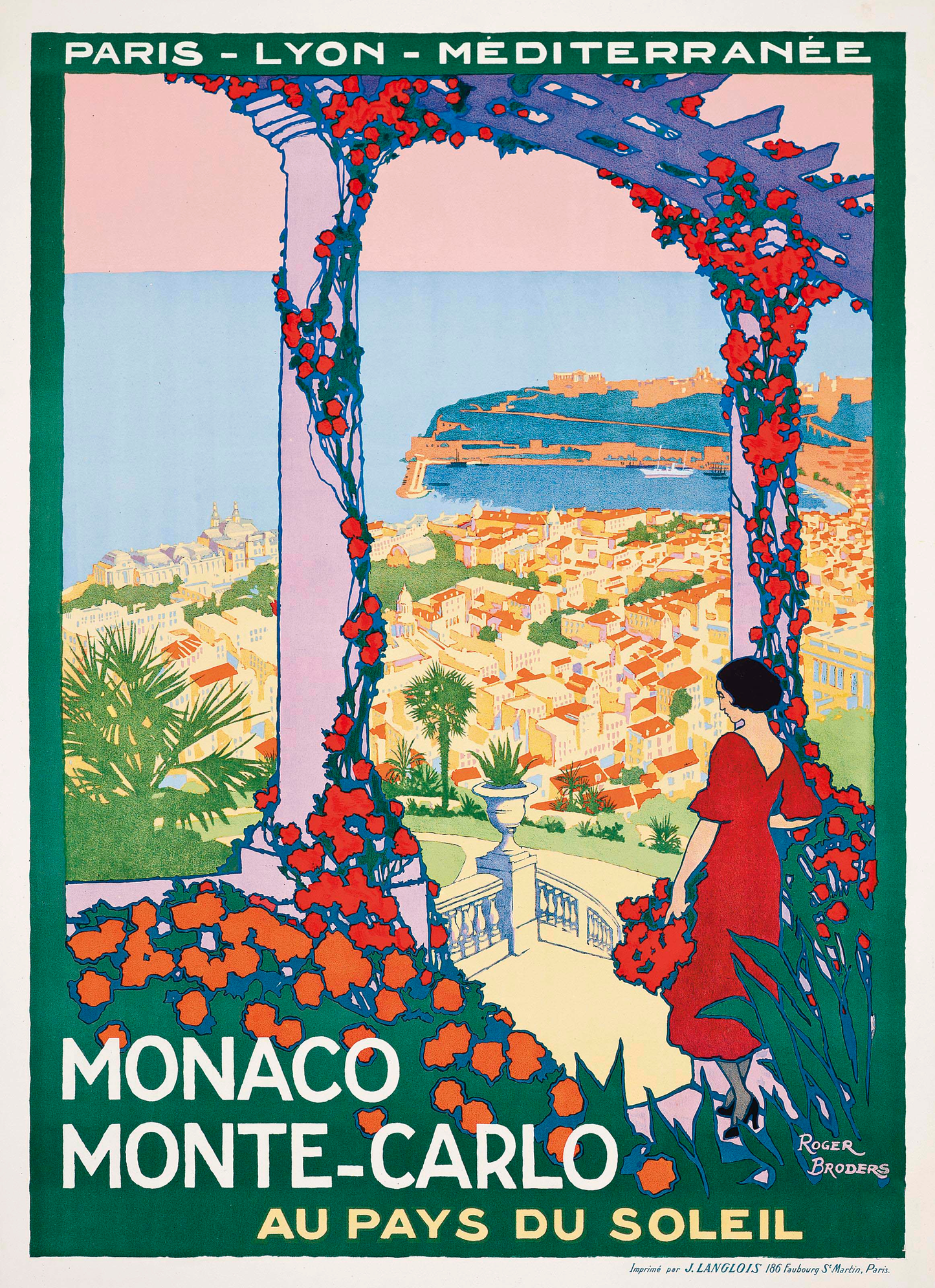 Vintage Monaco Monte-Carlo travel poster c1922 - Roger Broders