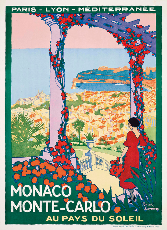 Vintage Monaco Monte-Carlo travel poster c1922 - Roger Broders