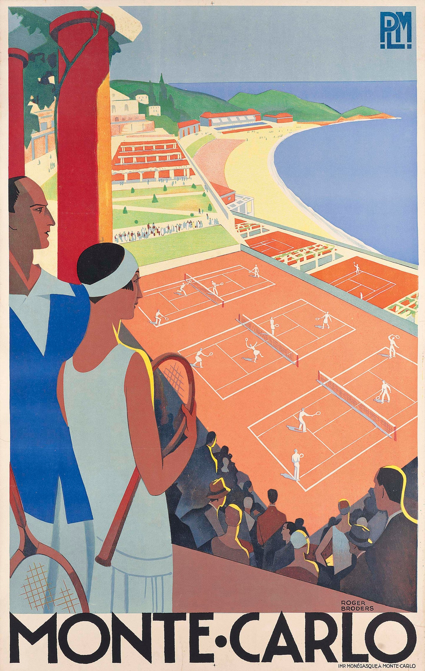 Monte Carlo vintage Tennis poster c1930