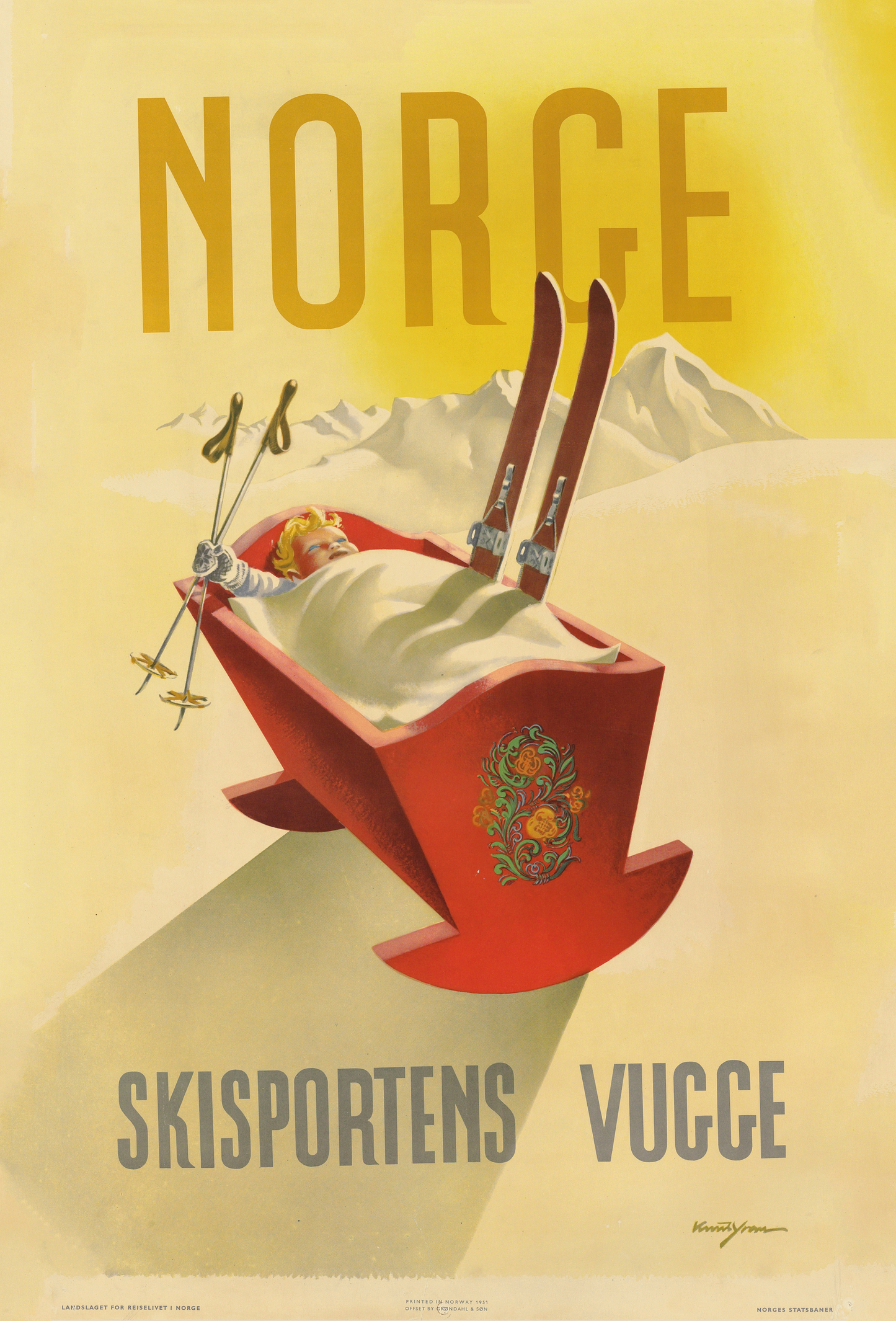 Vintage Norway Ski advertisement c1951