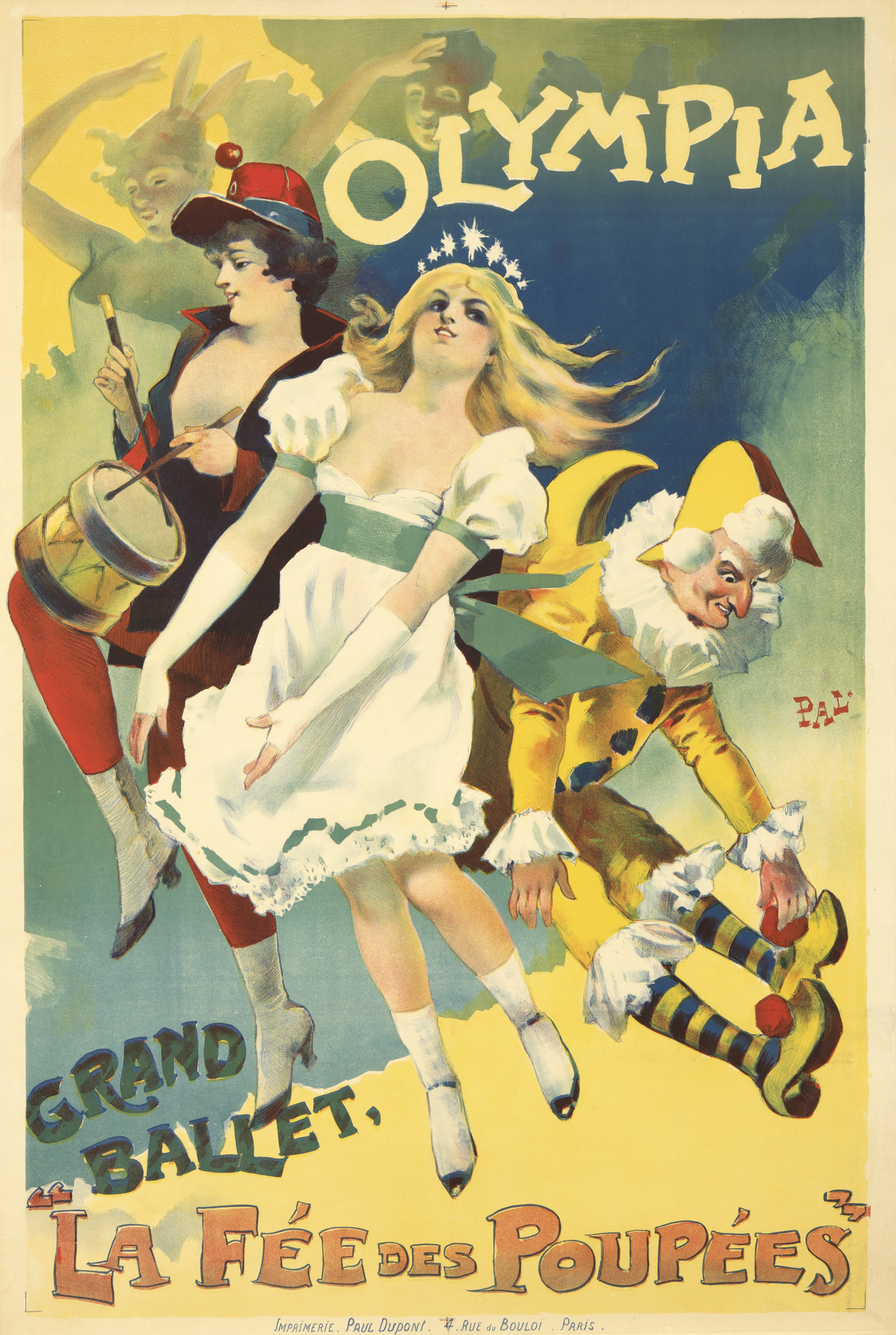 Vintage french advertising poster - Olympia by Pal 1894.