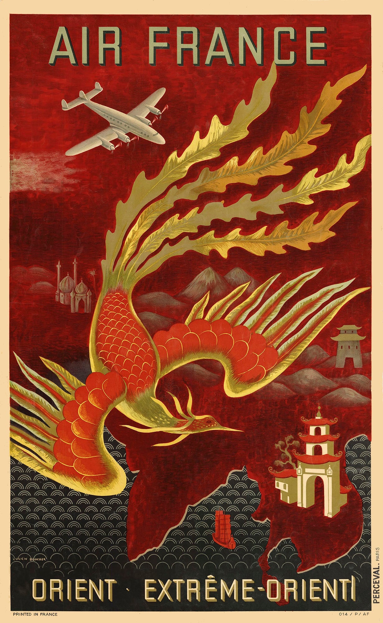 Vintage Air France - Orient advertisement c1949