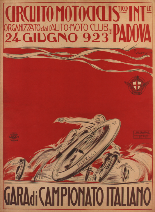 Padova Circuito Motocicli motorcycle poster c1923