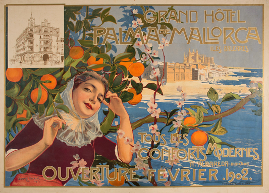 Hotel Palma de Mallorca vintage poster c1902