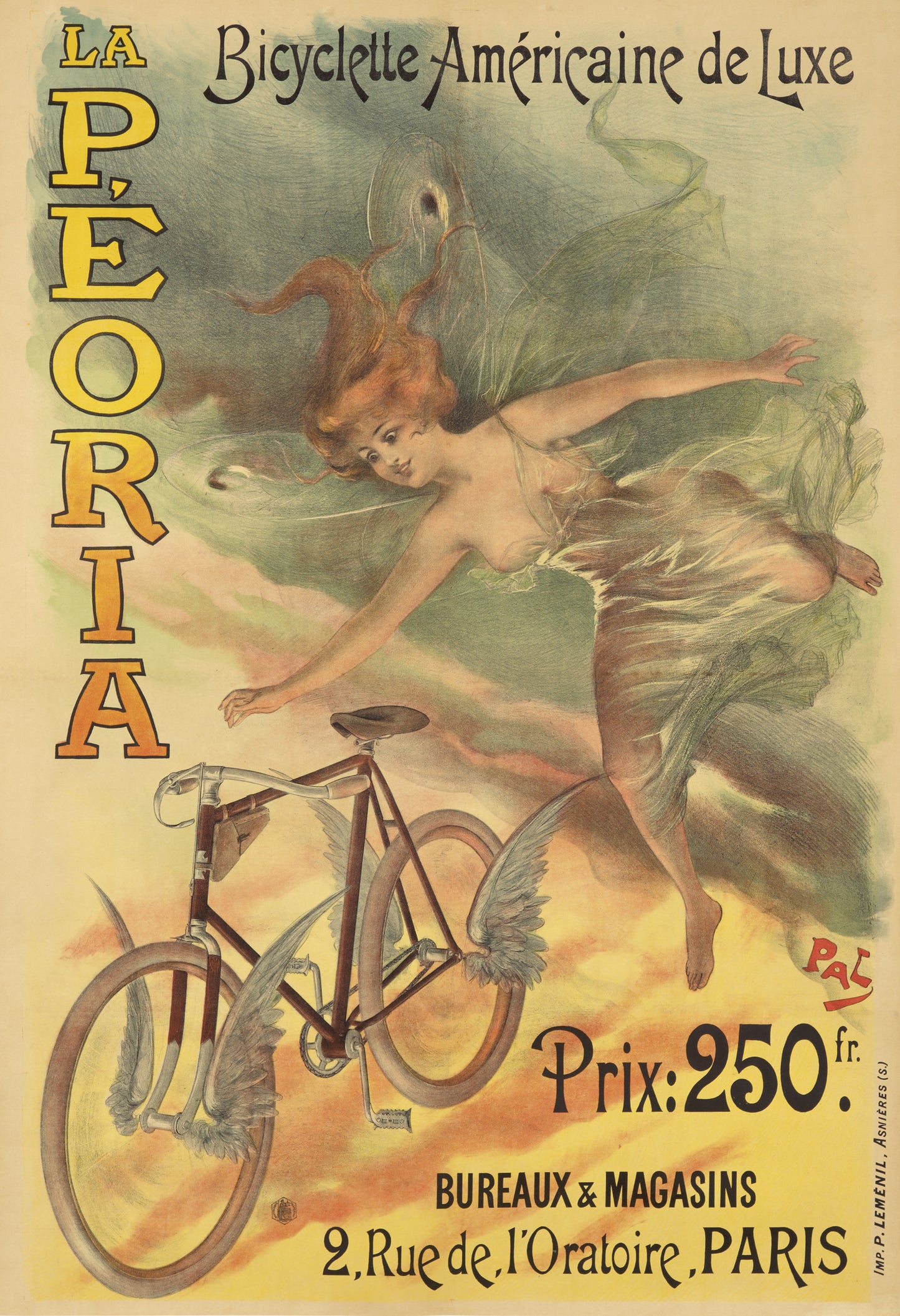 Vintage Peoria cycles poster by Pal