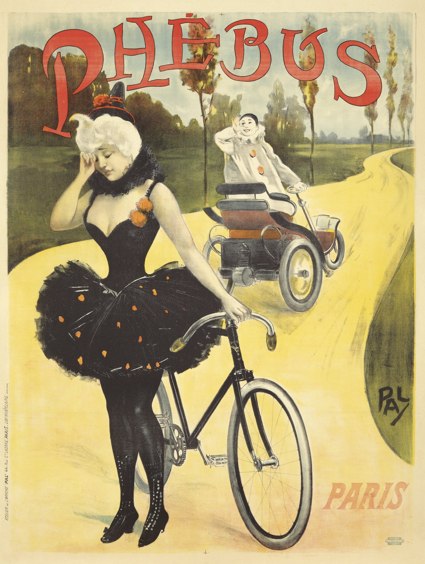 Vintage Phebus cycles poster by Pal c1890