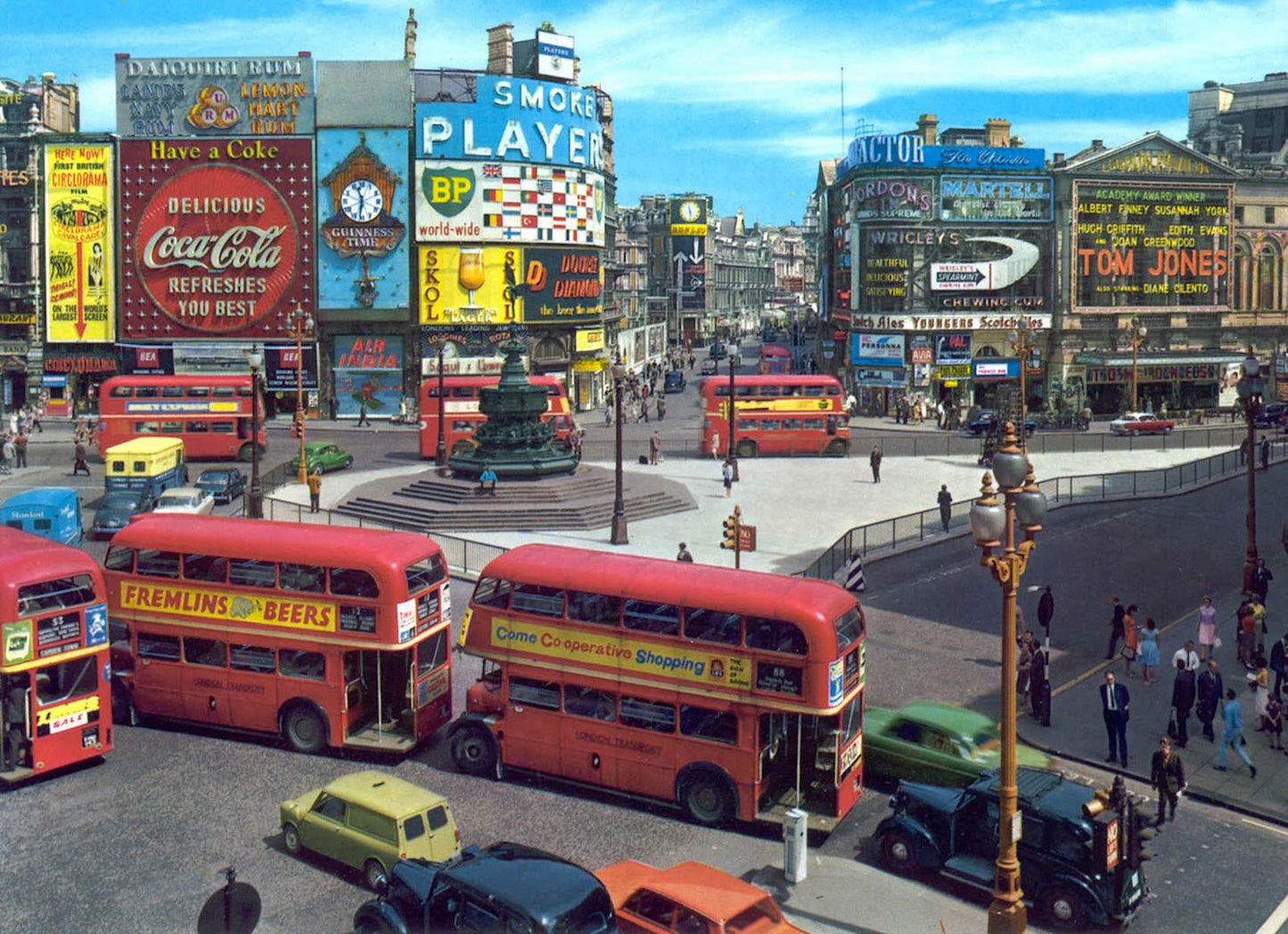 Picadilly circus vintage aerial view c1963