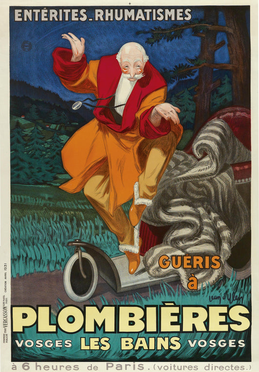 Plombieres c1931 by Jean dYlen vintage french advertising poster
