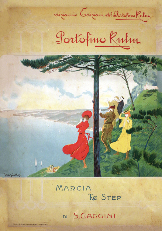 Portofino kulm e saiga - Vintage reproduction poster - Leonetto Capiello c1906