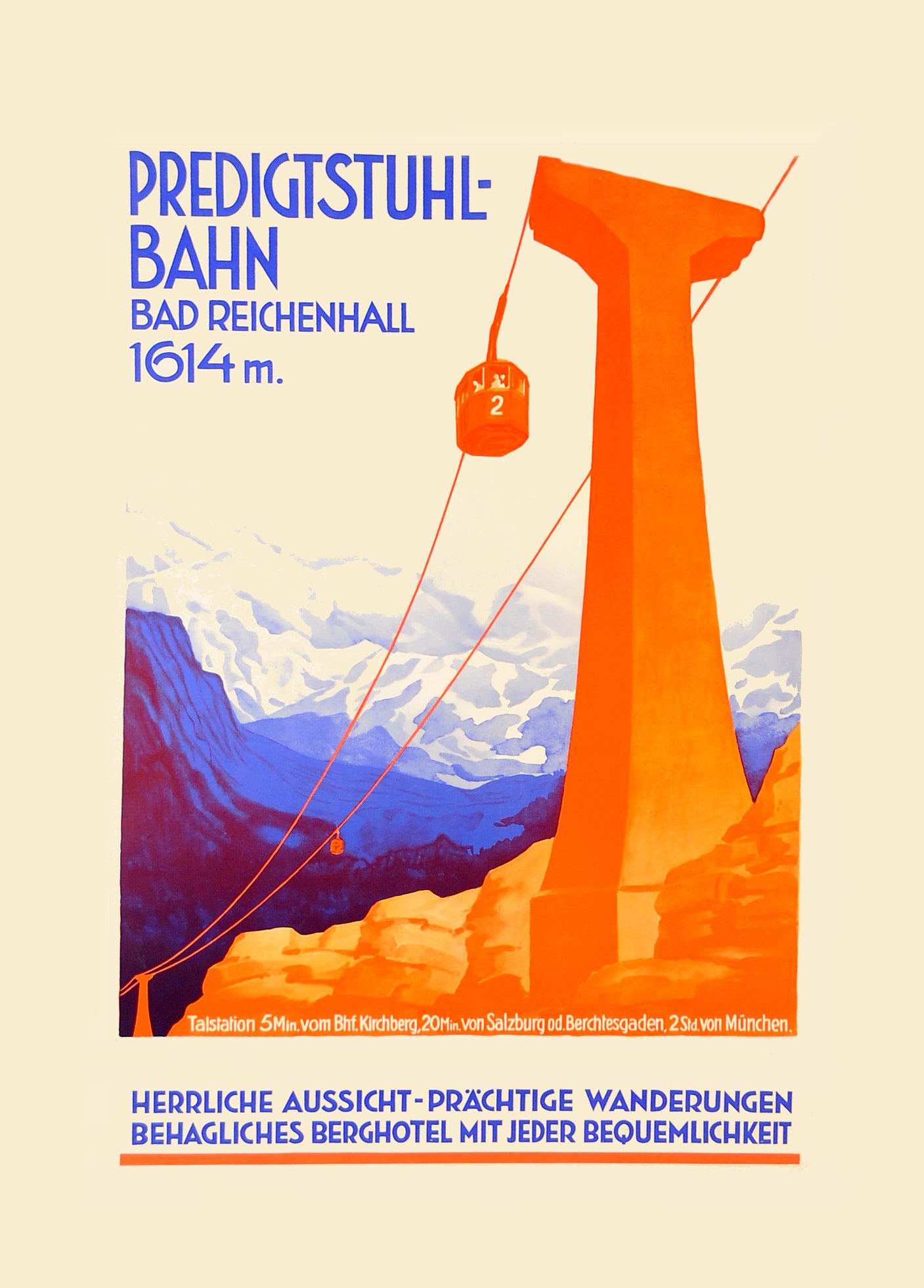 Vintage Ski poster Davos,Parsen Bahn Switzerland
