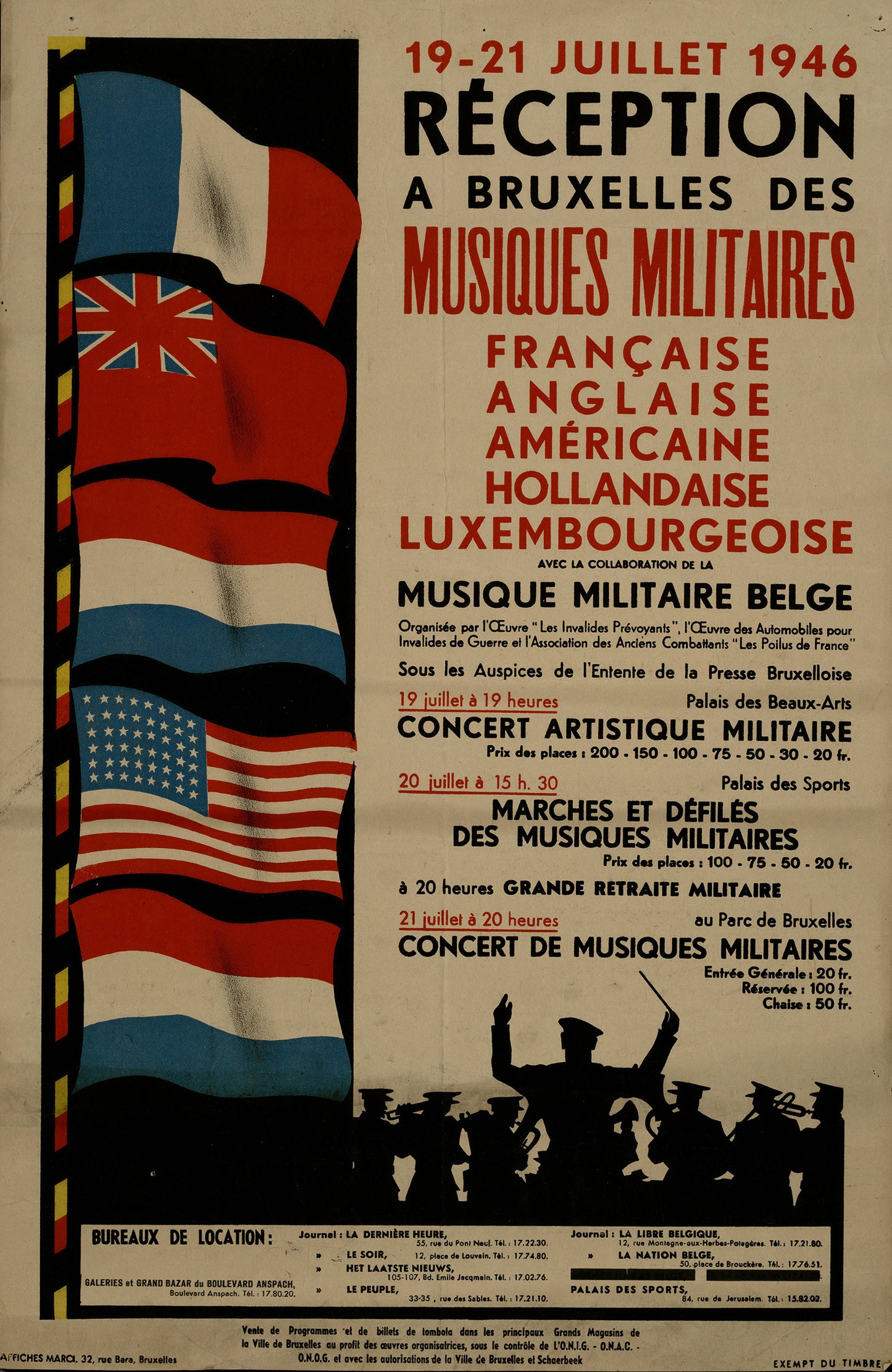 Vintage Travel poster - 1946 Brussels