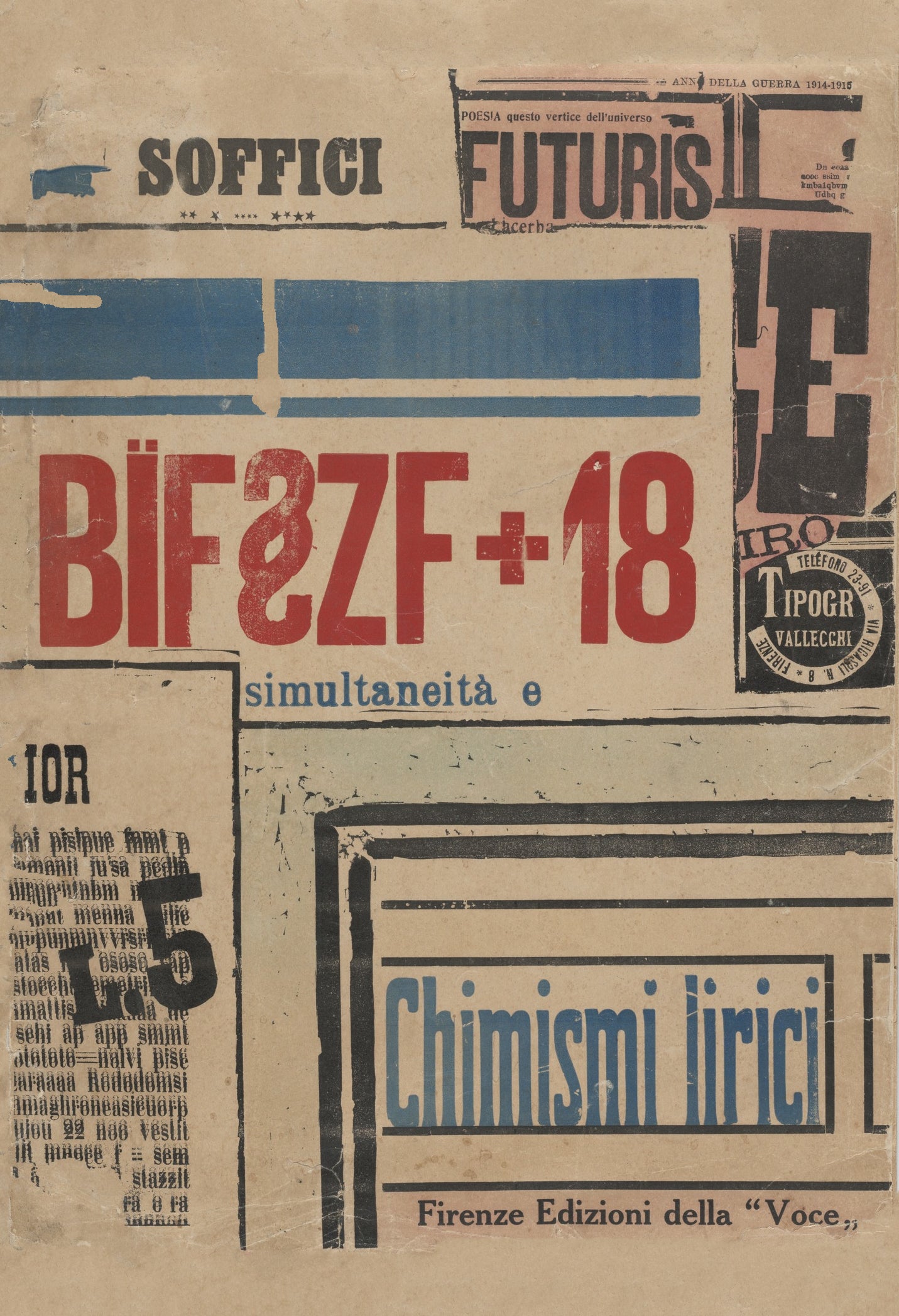 Ardegno Soffici Simultaneità e chimismi lirici Futurist poster c1915