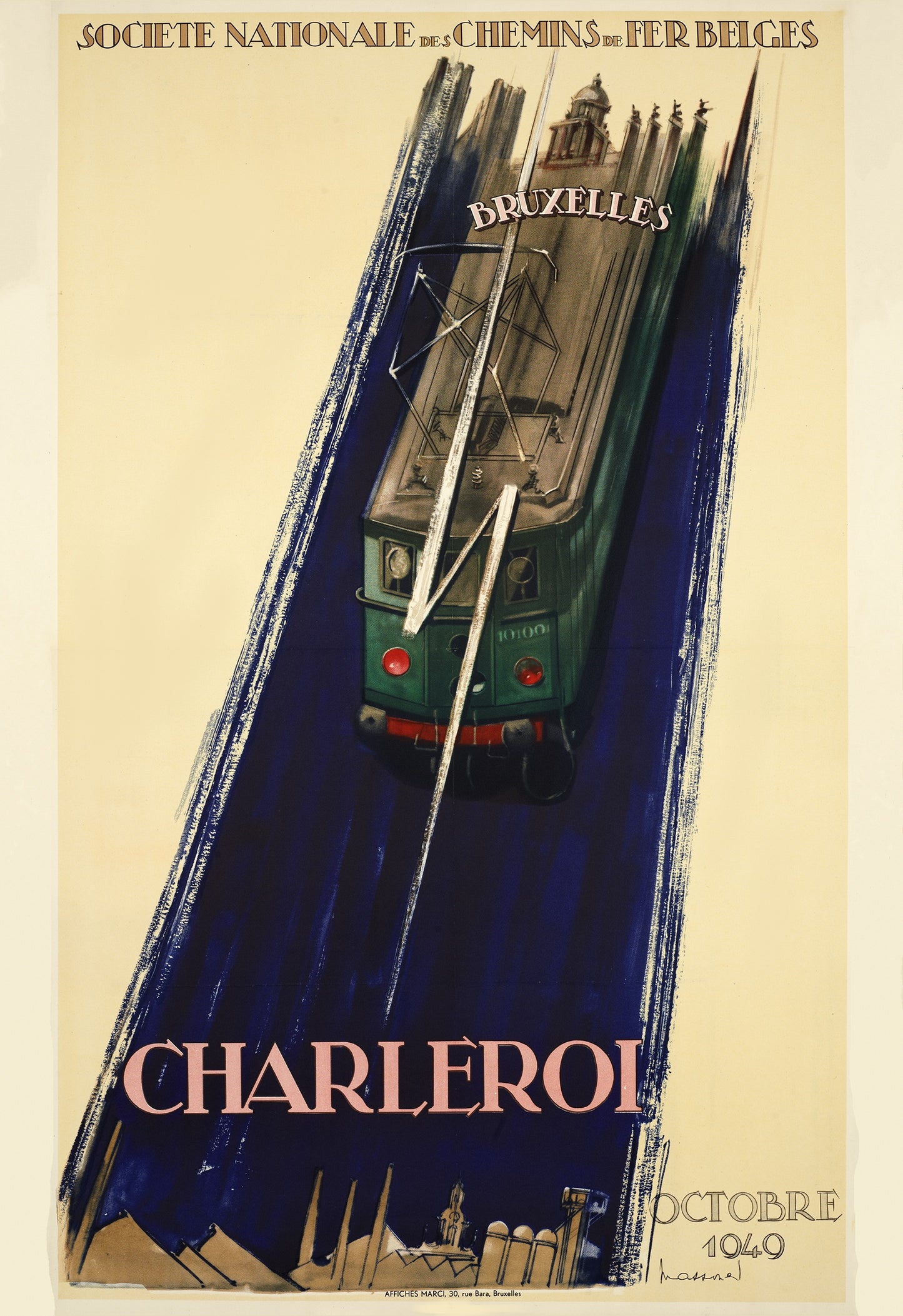 Belgian vintage Travel poster - Charleroi c1946