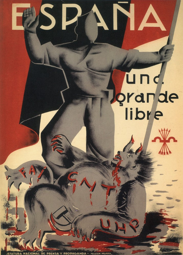 Vintage Propaganda Poster - Spanish Civil War, 'Una Grande Libre", 1937