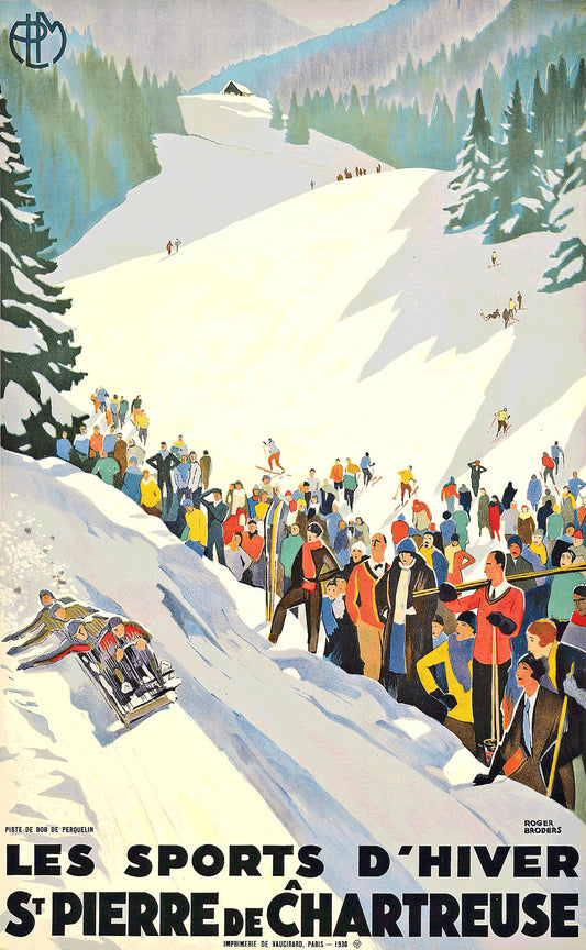 St Pierre De Chartreuse vintage ski poster c1930s