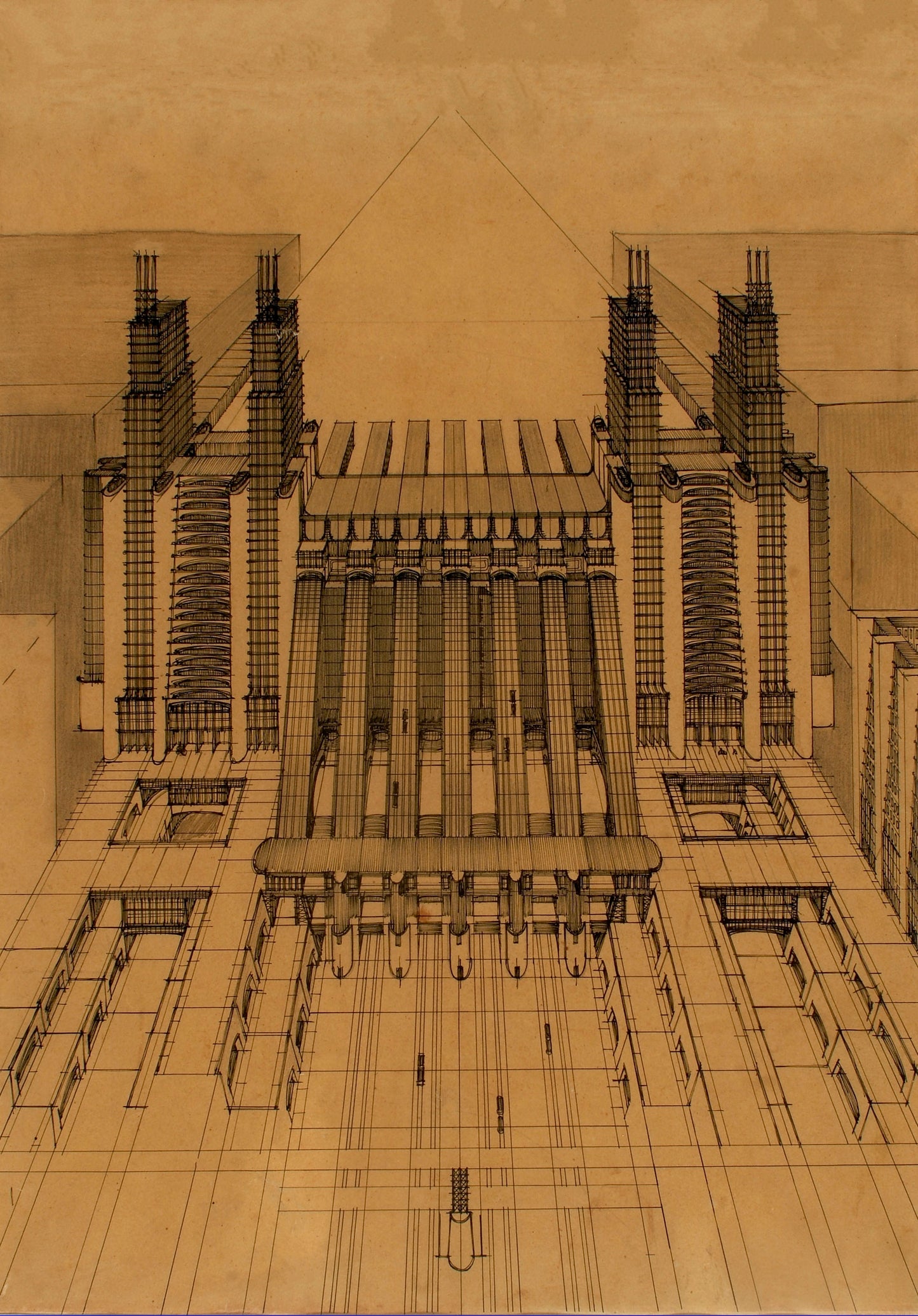 Antonio Sant'Elia - Italy, c1913 vintage poster Italian futurism