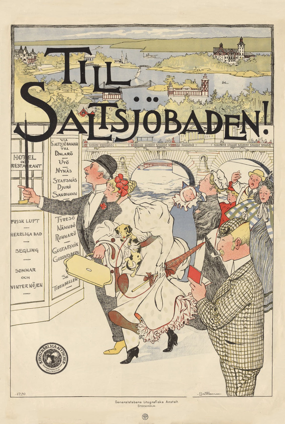 Till Saltsjöbaden | Vintage Swedish Seaside Travel Poster