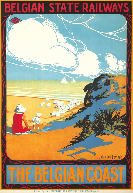 Belgian State railways vintage Travel poster c1930s