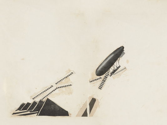 The Dirigible, Avant garde poster by Filippo Tommaso Marinetti c1915