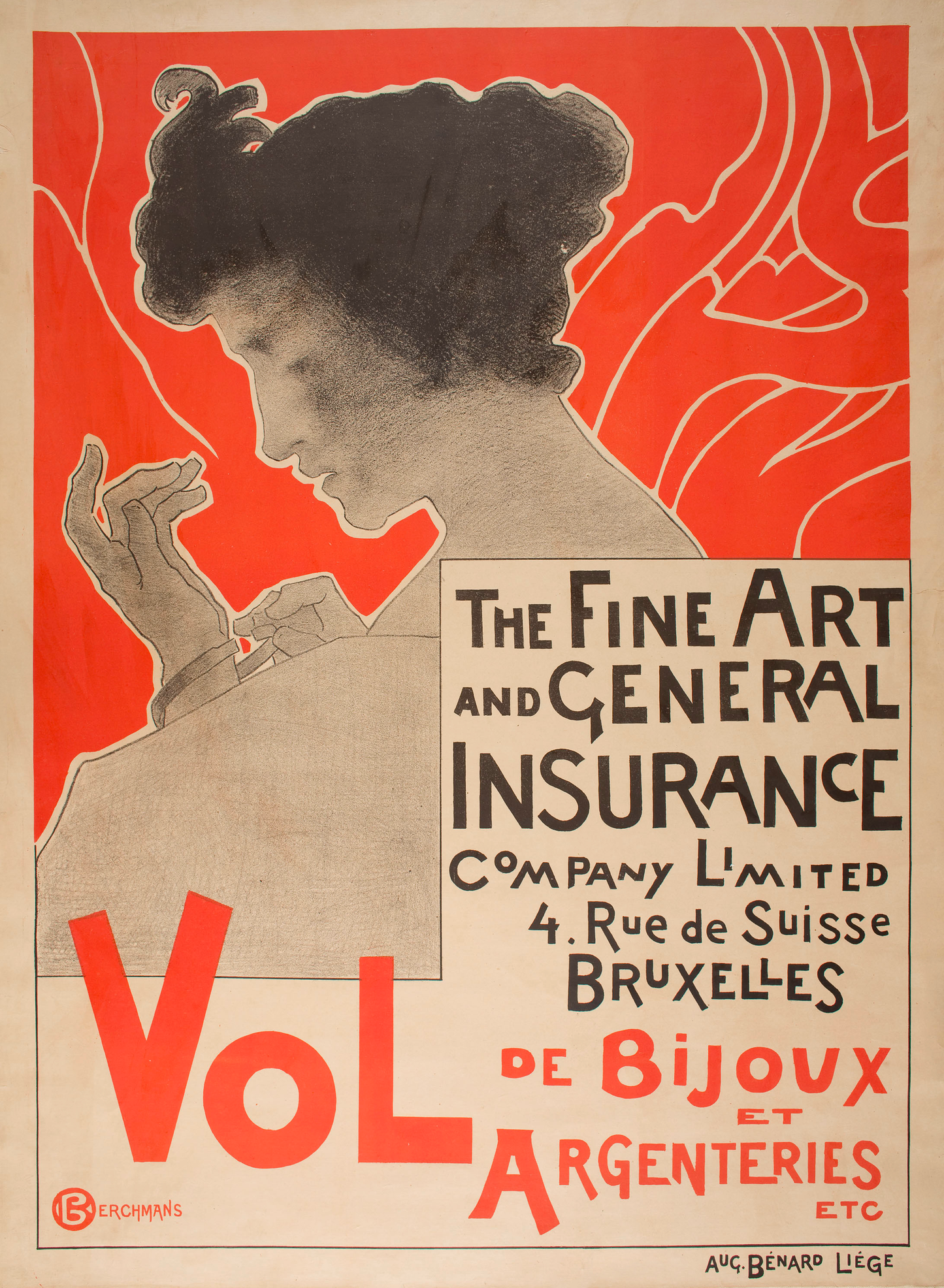 Vintage advertising poster - The Fine Art and General Insurance Company Ltd c1895