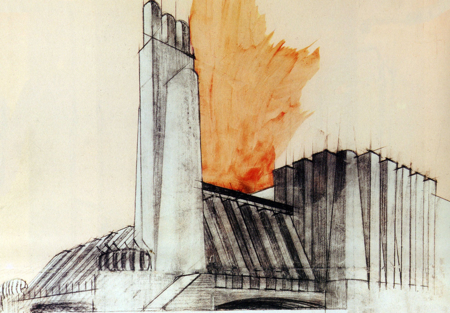 Antonio Sant'Elia - 'The town', Italy, c1913 vintage poster