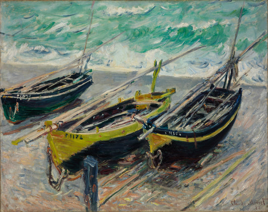 Claude Monet - Three fishing boats c1886 poster