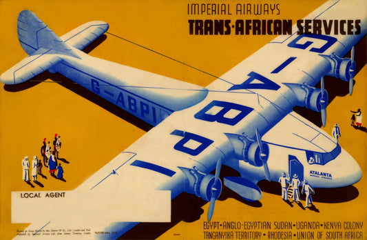 Vintage Travel poster - Imperial airways Trans-Africa c1930