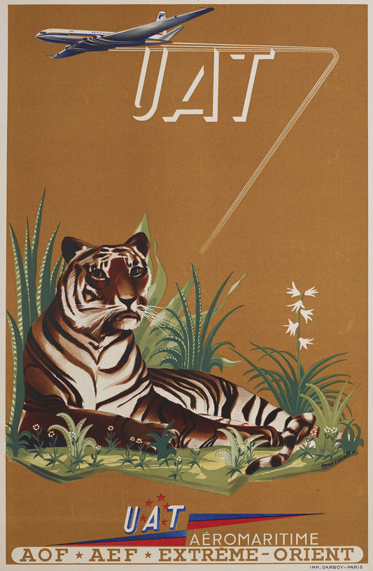 Vintage UAT Airline  advertisement, Tony Imola 1950