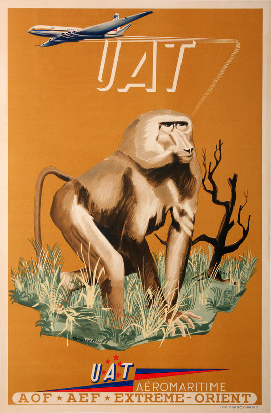 Vintage UAT Airline  advertisement c1950 Tony Imola